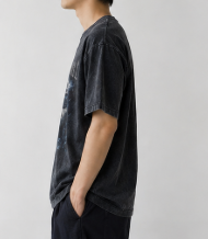 Nightfall Graphic Oversized T-Shirt – Acid Wash Black Streetwear Tee - Image 3